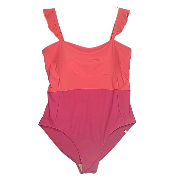 Summersalt Ruffle Oasis One-Piece Swimsuit Women’s 16 Summer Berry Spritz - Picture 4 of 8